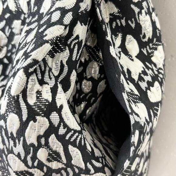 Erin Fetherston Resort 2014 Doily Jacquard Bow Back Dress Black Silver Size 2 - Picture 9 of 12